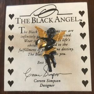 Authentic Signed Coreen Simpson Vintage Angel Pin